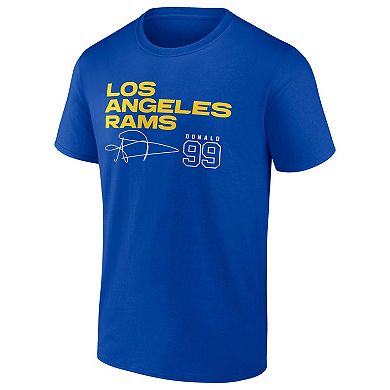 Men's Fanatics Branded Aaron Donald Royal Los Angeles Rams Name & Number Team T-Shirt