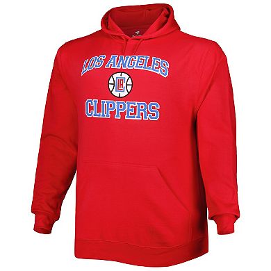 Men's Red LA Clippers Big & Tall Heart & Soul Pullover Hoodie