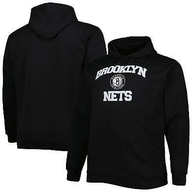 Men's Black Brooklyn Nets Big & Tall Heart & Soul Pullover Hoodie