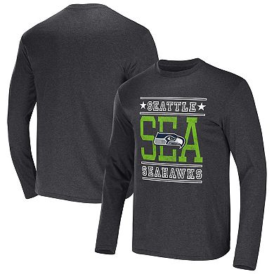 Men's NFL x Darius Rucker Collection by Fanatics Heathered Charcoal Seattle Seahawks Long Sleeve T-Shirt