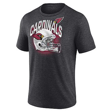 Men's Fanatics Branded Heathered Charcoal Arizona Cardinals End Around Tri-Blend T-Shirt
