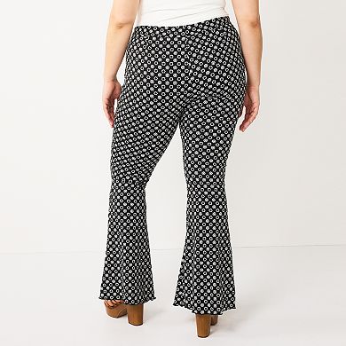 Juniors' Plus Size SO® Pull-On High Rise Flare Pants