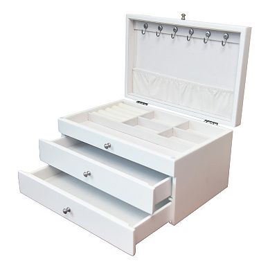 Elegant White Finish Jewelry Box