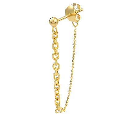 14k Gold Mixed Chain Front-to-Back Earrings