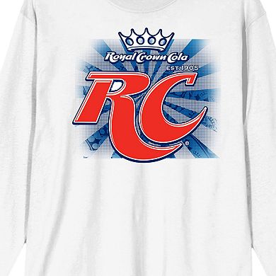 Men's RC Cola Logo White Long Sleeve Tee