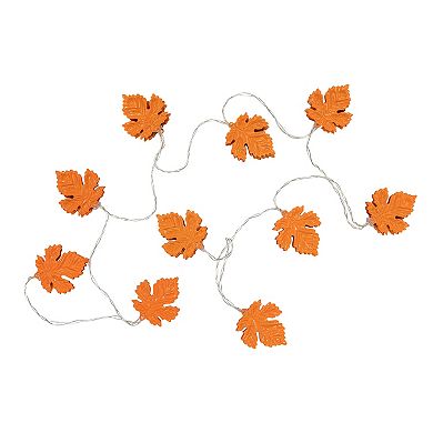Northlight 10-Light Orange LED Maple Leaves Fall Fairy String Lights