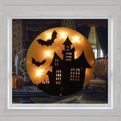 Northlight Light-Up Haunted House Halloween Window Wall Decor