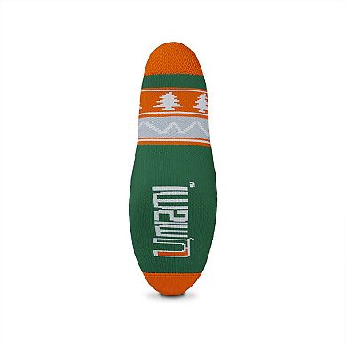 For Bare Feet Miami Hurricanes Holiday Pattern Crew Socks