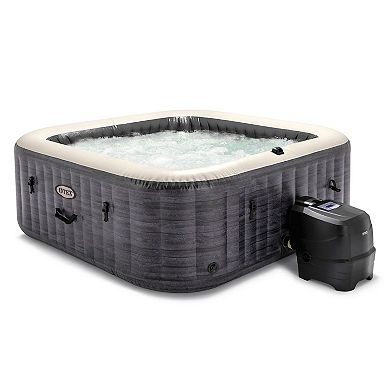 Intex PureSpa Plus Inflatable Square Hot Tub Spa with Maintenance Accessory Kit