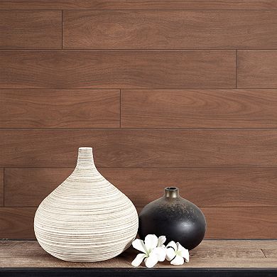 NextWall Teak Planks Peel and Stick Wallpaper