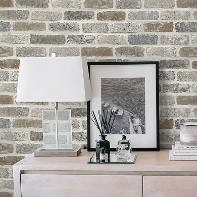 NextWall Washed Brick Peel and Stick Wallpaper