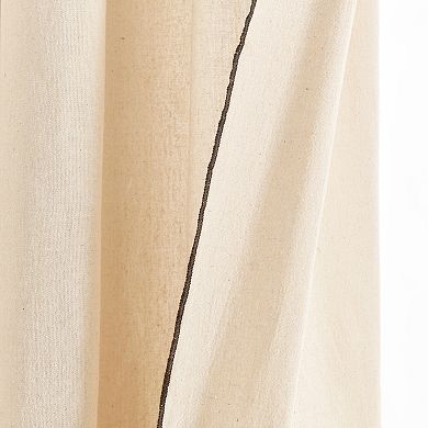 Lush Decor 2-Piece Modern Embroidered Edge Attached Valance Window Curtain Panel Set