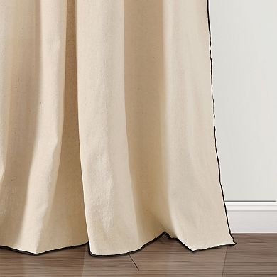 Lush Decor 2-Piece Modern Embroidered Edge Attached Valance Window Curtain Panel Set