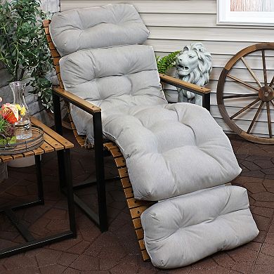 Sunnydaze Indoor/Outdoor Olefin Tufted Chaise Lounge Chair Cushions - Gray