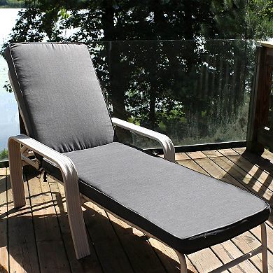 Sunnydaze Indoor/Outdoor Olefin Chaise Lounge Chair Cushion - Gray