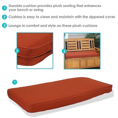 Sunnydaze Indoor/Outdoor Olefin Bench Cushion - 41 in x 18 in - Rust