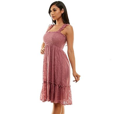 Juniors' Lily Rose Smocked Midi Dress