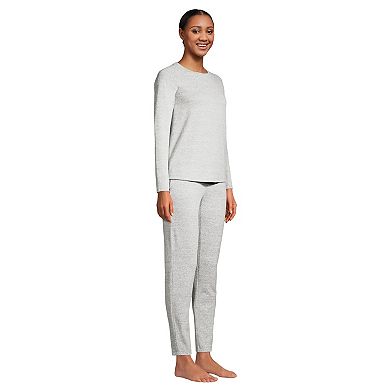 Women's Lands' End Cozy Long Sleeve Pajama Top and Pajama Leggings Sleep Set