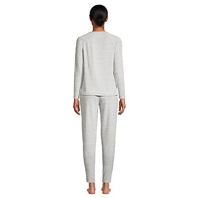 Women's Lands' End Cozy Long Sleeve Pajama Top and Pajama Leggings Sleep Set