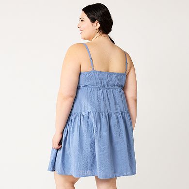 Juniors' Plus Size SO® Strappy Tiered Mini Dress