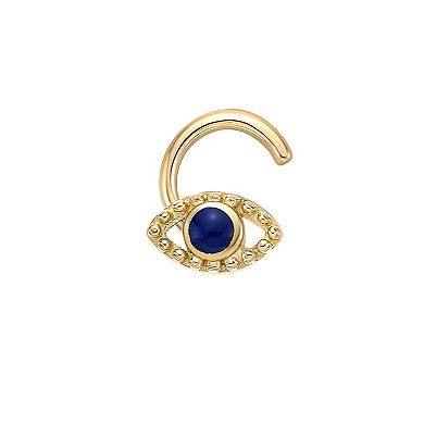Lila Moon 10k Gold Enamel Curved Evil Eye Nose Ring