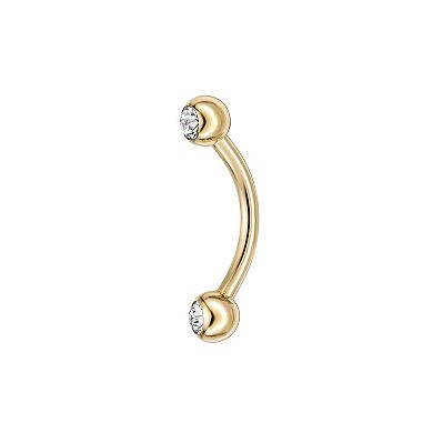 Lila Moon 14k Gold Cubic Zirconia Barbell Eyebrow Ring