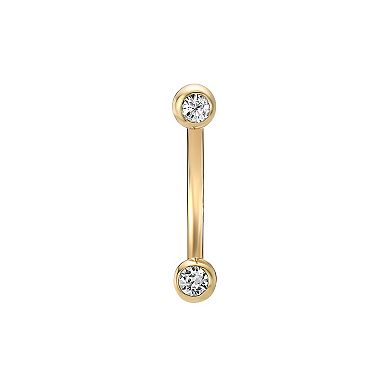 Lila Moon 14k Gold Cubic Zirconia Barbell Eyebrow Ring