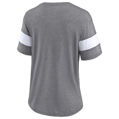 Women's Fanatics Branded Heathered Gray Cleveland Browns Give It All Half-Sleeve V-Neck T-Shirt