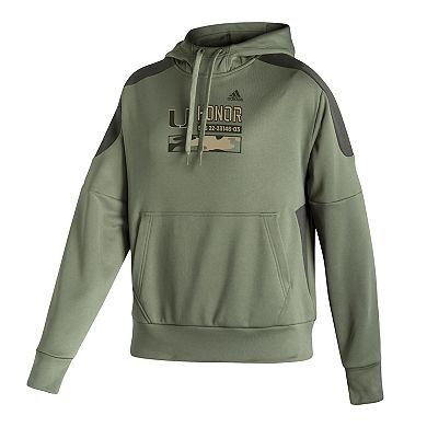 Women's adidas Olive Miami Hurricanes Salute to Service Military Appreciation Pullover Hoodie