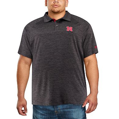 Men's Colosseum Black Nebraska Huskers Big & Tall Down Swing Polo