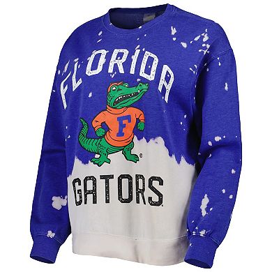 Women's Gameday Couture Royal Florida Gators Twice As Nice Faded Dip-Dye Pullover Long Sleeve Top