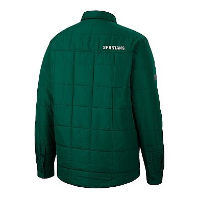 Men's Colosseum Green Michigan State Spartans Detonate Quilted Full-Snap Jacket