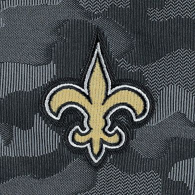 Men's Antigua Black New Orleans Saints Brigade Quarter-Zip Sweatshirt