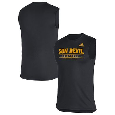Men's adidas Black Arizona State Sun Devils Sideline Football Locker Creator AEROREADY Sleeveless T-Shirt