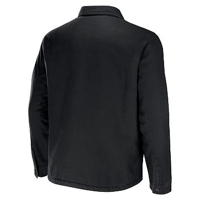 Men's NFL x Darius Rucker Collection by Fanatics Black New Orleans Saints Canvas Button-Up Shirt Jacket