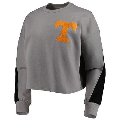 Women's Gameday Couture Gray Tennessee Volunteers Back To Reality Colorblock Pullover Sweatshirt