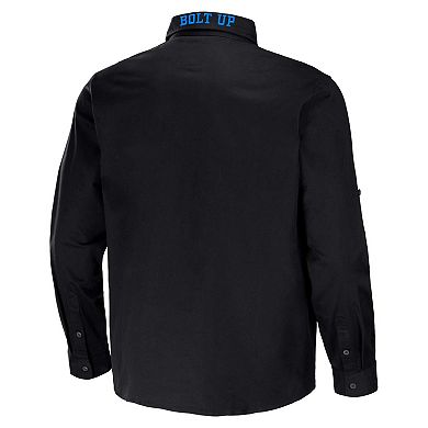 Men's NFL x Darius Rucker Collection by Fanatics Black Los Angeles Chargers Convertible Twill Long Sleeve Button-Up Shirt