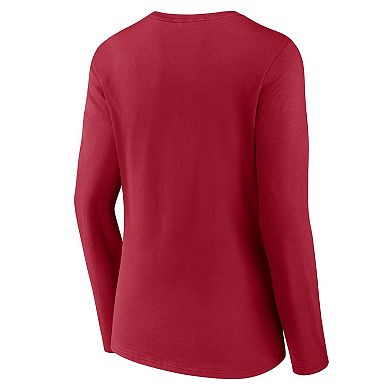 Women's Fanatics Branded Red Tampa Bay Buccaneers Hometown Sweep Long Sleeve V-Neck T-Shirt