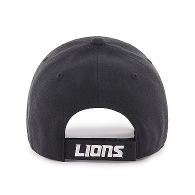 Men's '47 Black Detroit Lions MVP Adjustable Hat