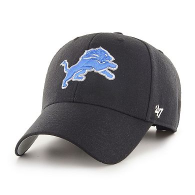 Men's '47 Black Detroit Lions MVP Adjustable Hat