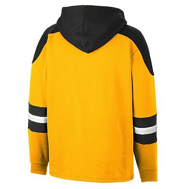 Men's Colosseum Gold Iowa Hawkeyes Lace-Up 4.0 Pullover Hoodie