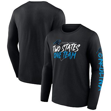 Men's Fanatics Branded Black Carolina Panthers Hometown Collection Sweep Long Sleeve T-Shirt