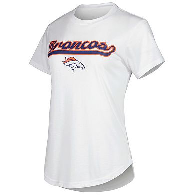 Women's Concepts Sport White/Charcoal Denver Broncos Sonata T-Shirt & Leggings Sleep Set