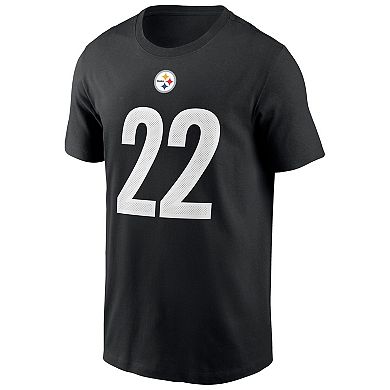 Men's Nike Najee Harris Black Pittsburgh Steelers Player Name & Number T-Shirt