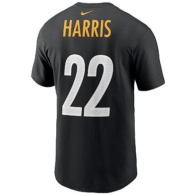 Men's Nike Najee Harris Black Pittsburgh Steelers Player Name & Number T-Shirt