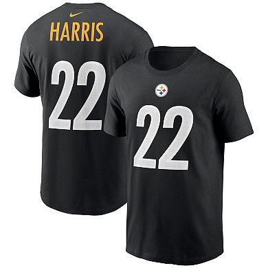 Men's Nike Najee Harris Black Pittsburgh Steelers Player Name & Number T-Shirt