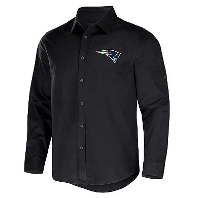 Men's NFL x Darius Rucker Collection by Fanatics Black New England Patriots Convertible Twill Long Sleeve Button-Up Shirt