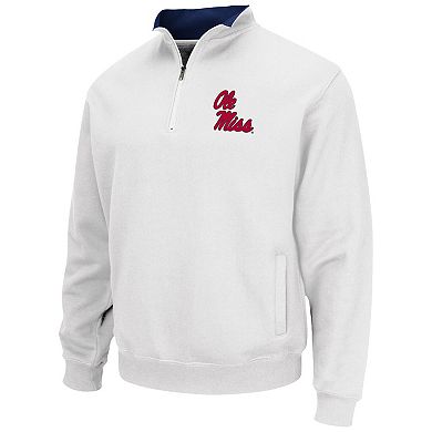 Men's Colosseum White Ole Miss Rebels Tortugas Team Logo Quarter-Zip Jacket