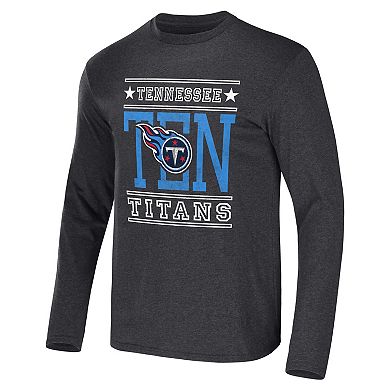 Men's NFL x Darius Rucker Collection by Fanatics Heathered Charcoal Tennessee Titans Long Sleeve T-Shirt