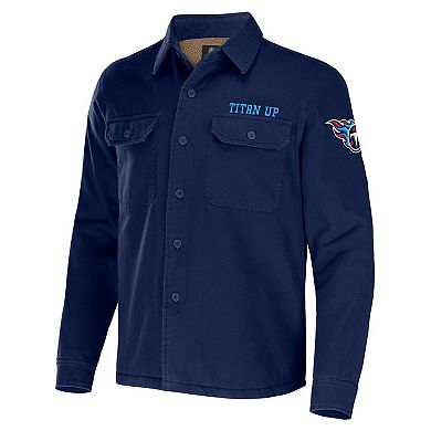 Men's NFL x Darius Rucker Collection by Fanatics Navy Tennessee Titans Canvas Button-Up Shirt Jacket